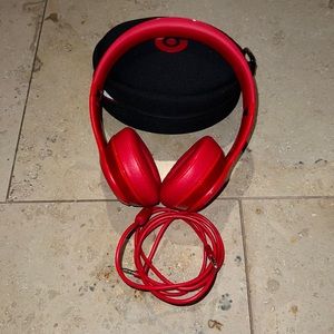 Beats Solo red wired headphones